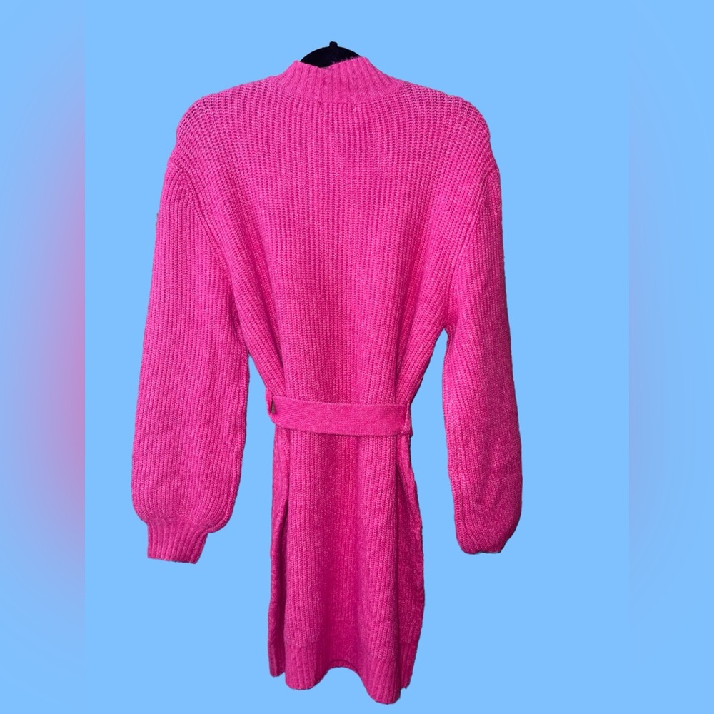 NWOT #179 - FLYING TOMATO BRING THE VIBES SWEATER MINI FUCHSIA DRESS S-Small - Picture 8 of 10